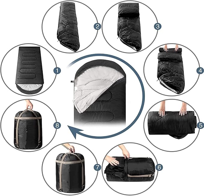 Trail Maker Bulk Sleeping Bags Mummy Style (10 Pack)32 Degree Cold Weather Hooded Sleeping Bags for Adults Homeless Camping Indoors Outdoors
