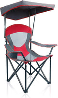 ALPHA CAMP Heavy Duty Canopy Camping Chair 350 lbs Capacity Oversized Folding Chair with Adjustable Sunshade Portable Sunshade Chair with Cup Holder for Beach Fishing Outdoor