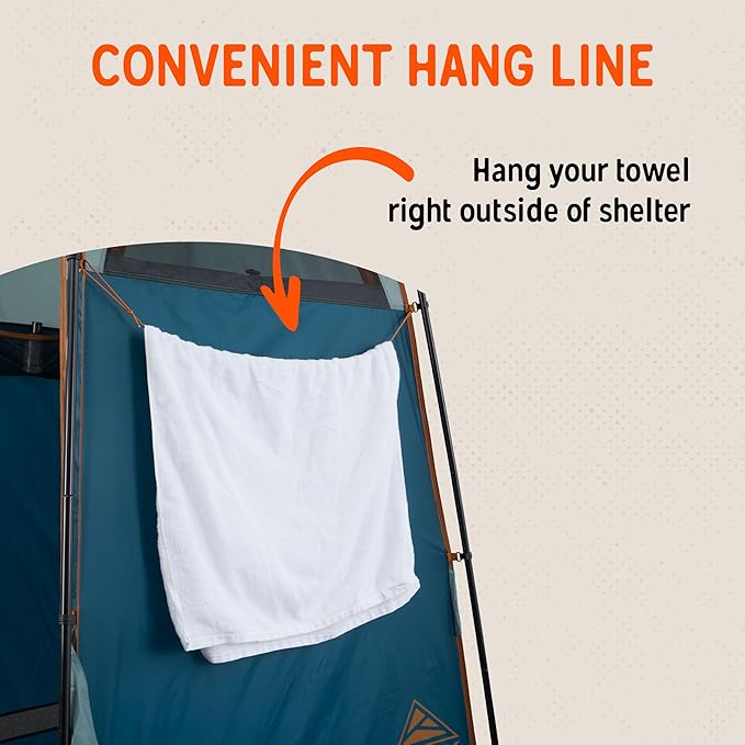 Kelty Discovery H2GO Privacy Shelter Campsite Shower and Changing Shelter Zippered Entry Steel Pole Frame Freestanding