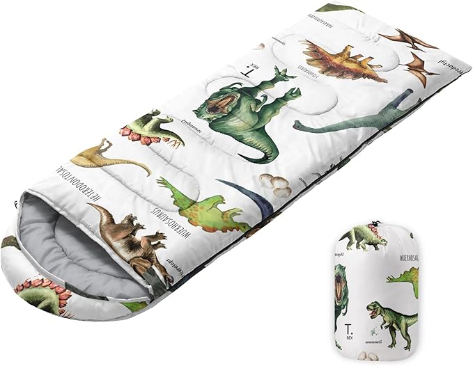 Sleeping Bags for Adults Youth Kids3D Printing Camping Sleeping Bag for Girls Boys Lightweight Waterproof Cold/Warm Weather Sleeping Bag for 3 Seasons