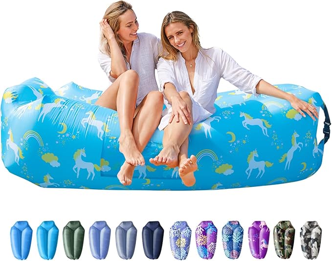 AlphaBeing Inflatable Lounger Beach Chair Accessories Air Sofa Hammock Inflatable Couch for Camping Backyard Lakeside with Compression Sacks Ideal Outdoor Gifts for Adults