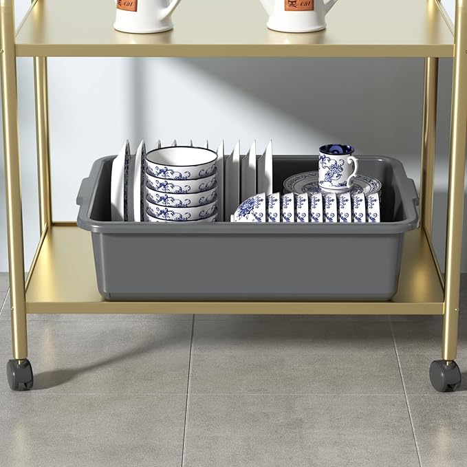 12 Pack 13 L Plastic Bus Tubs Commercial Bus Box 17.71 x 12.59 x 4.72 Grey