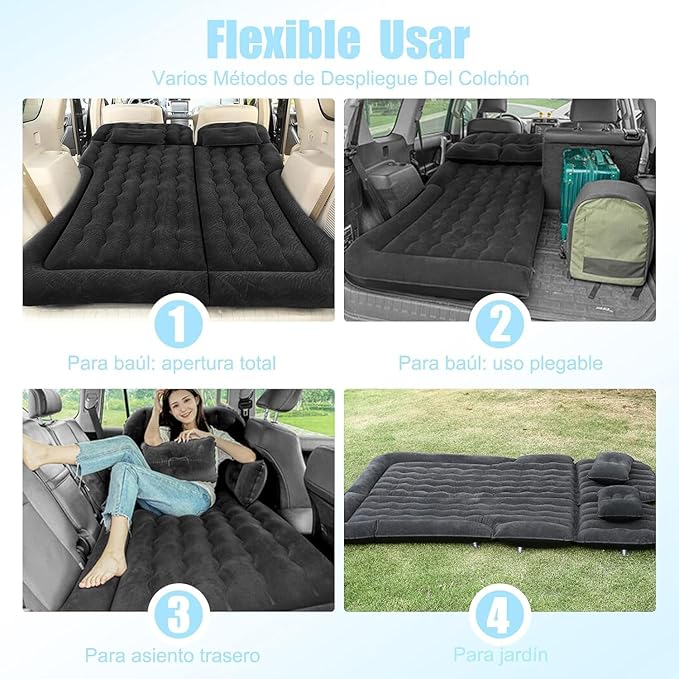 Car Air Mattress Inflatable Bed for Toyota RAV4 (2000-2025) Portable Foldable with Pillow for Camping and Travel - Car Accessories