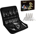 Camping Mess Kits with Portable Case Stainless Steel Outdoor Picnic Dinnerware Set with Plate Spoon Fork Knife Cloth Napkins