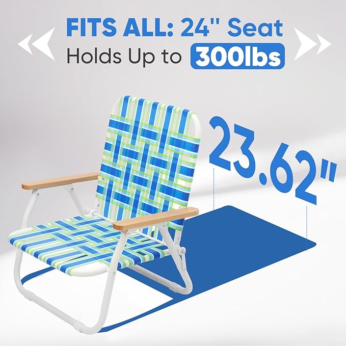 2 Pack Camping Chair Beach Chair for Adults with Highback Folding Lawn Chair with Webbed Airflow Mesh Patio Chair with Rust-Proof Coating Webbed Lawn Chair for Outdoor Fishing Backyard