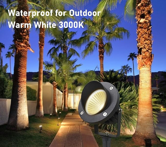 TOVEENEN LED Outdoor Landscape Spotlight Flag Light - 120V 20W Waterproof Spot Lights for Yard House Tree Christmas Lighting Warm White