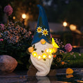 DKJOCKY Gnome Garden Decor Statue with Solar Light Lantern Funny Waterproof Resin Figurine Outdoor Decorations for Yard Patio Lawn Balcony Porch Birthday Gifts for Women Mom Grandma