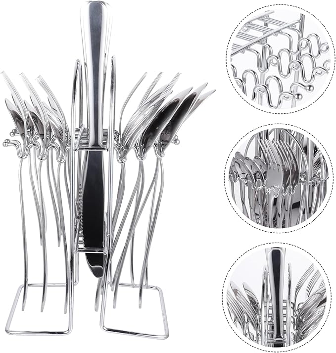 Cabilock Stainless Steel Utensil Set Spoons Forks Camping Cutlery Lightweight Reusable Dishwasher Safe for Daily Use