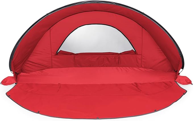 ONIVA - a Picnic Time Brand - Manta Portable Beach Tent - Pop Up Tent - Beach Sun Shelter Pop Up (Red)