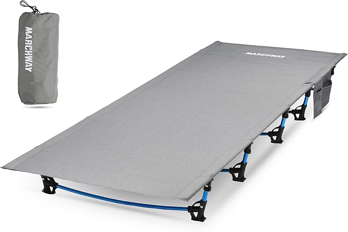 MARCHWAY Ultralight Folding Tent Camping Cot Bed Portable Compact for Outdoor Travel Base Camp Hiking Mountaineering Lightweight Backpacking (Grey)