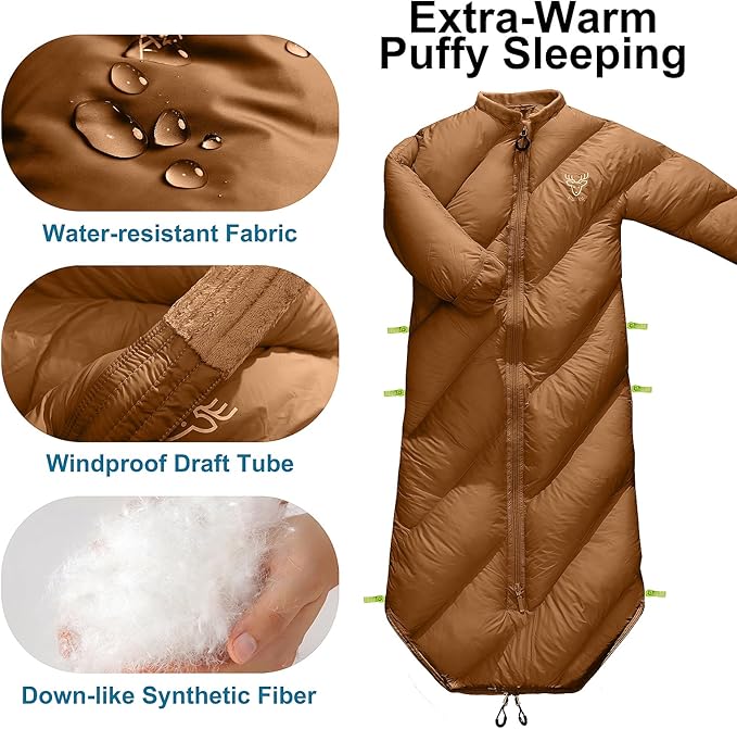 Walkable Toddler Sleeping Bags for Kids Boys Girls (2T-4T) - Puffy Camping Sleeping Sack for Indoor Outdoor Travel Sleepover Slumber Party (up to 46 in)- Machine Washable Lightweight