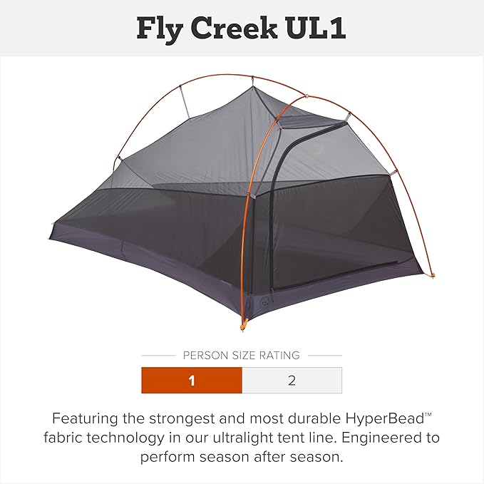 Big Agnes Fly Creek UL - Backpacking Tent for Camping 3 Season Ultralight Waterproof