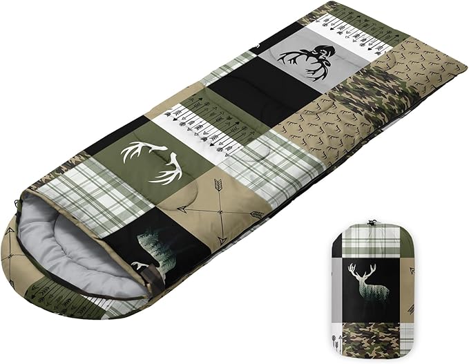 Sleeping Bags for Adults Youth Kids3D Printing Camping Sleeping Bag for Girls Boys Lightweight Waterproof Cold/Warm Weather Sleeping Bag for 3 Seasons