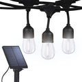 Brightech Ambience Pro 27 Ft Solar Powered String Lights - Commercial Grade Waterproof Patio Lights with Edison Bulbs - Shatterproof LED Solar Outdoor String Lights - 1W LED Soft White 12 Bulbs