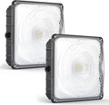 HYPERLITE LED Canopy Light 45W: 6300LM 5000K Daylight - 120-277V LED Canopy Lights Outdoor IP65 Waterproof for Workshop Carport Entrance - 2 Pack