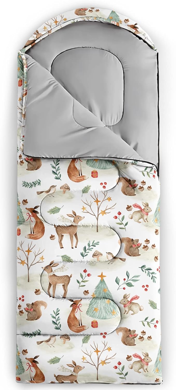 QOOMO Camping Sleeping Bags3 Season Warm &amp Cool WeatherLightweightWaterproof Sleeping Bags for Adults &amp KidsTravelingand OutdoorsCamping Gear Equipment