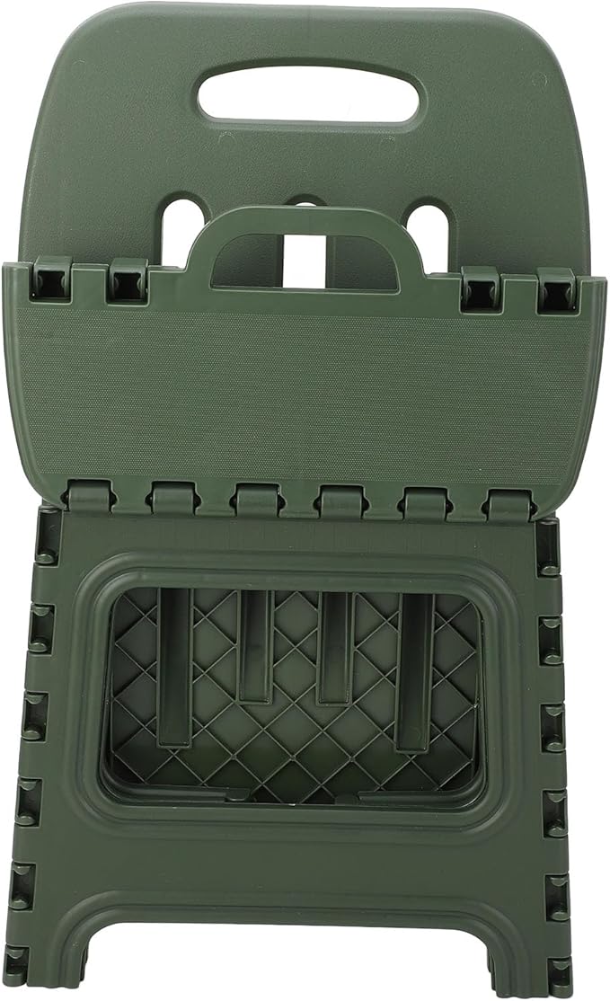 Folding Step Stool Portable PP Thickened Small Kids Step Stool with Handle Outdoor Camping Fishing Picnic (L)