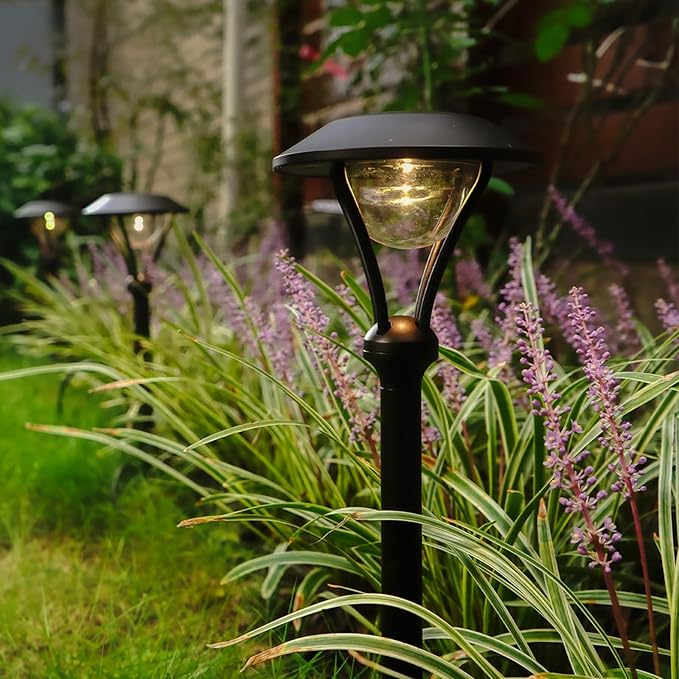 Low Voltage Pathway Lights 12V AC Landscape Lighting Kit 6PK Path Lights 1W LED Outdoor Hardwired 60 Lumen 3000K Warm White Walkway Lights with Connectors and Stakes