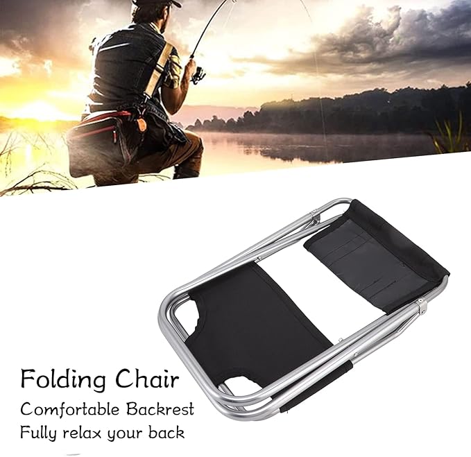 Folding Chairs for Outside Mini Portable Chair with Backrest Aluminum Alloy Foldable Camping Stool Multifunctional Small Outdoor Chair for Fishing Barbecue