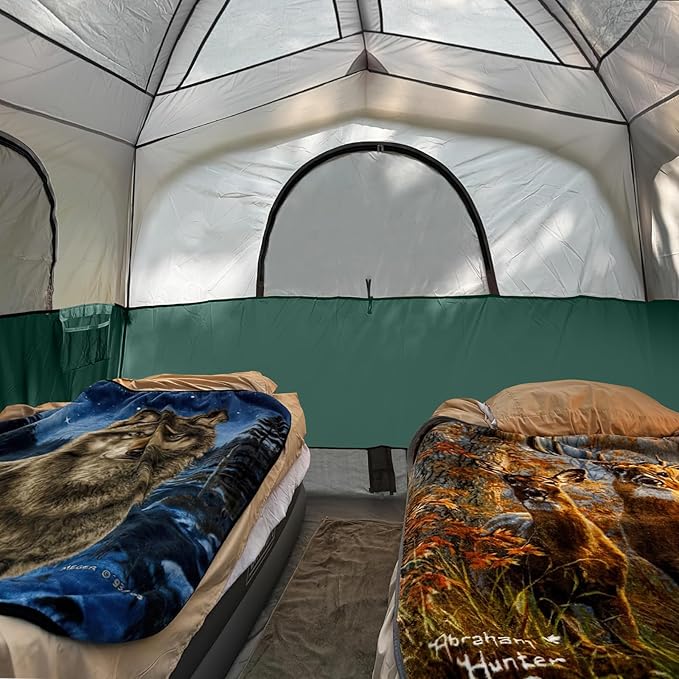 UNP Tents 6 Person Waterproof Windproof Easy SetupDouble Layer Family Camping Tent with 1 Mesh Door &amp 5 Large Mesh Windows -10'X9'X78in(H)