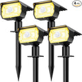 Solar Spot Lights Outdoor Motion Sensor with 3 Modes [ 4 Pack/56 LED ] Solar Spotlights Outdoor Waterproof 2-in-1 Auto On/Off Landscape Lighting for Outside Yard Wall Garden Pathway Warm White