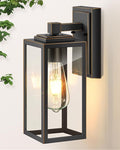 VIANIS Exterior Lights for House Outdoor Wall Sconce Lantern Black Outdoor Light Fixtures Lantern with Clear Toughened Glass Shade for Garage Garden Patio Waterproof100% Aluminum