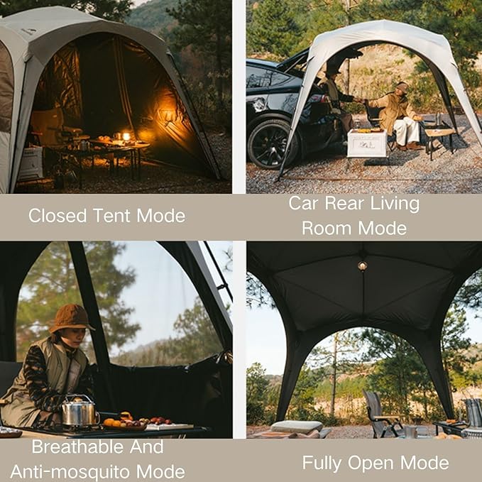 Naturehike Quarter/Hexagonal Camping Tent Canopy Sun ShadeOutdoor Tent for CampingFishingPicnics Canopy Available with Ground ClothDoor Curtains Connector (Connector Large and Medium)