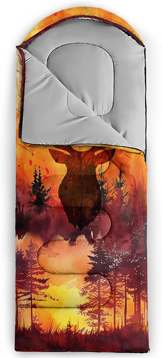 AILONEN Cartoon Car Sleeping BagsLightweight &amp Waterproof3 Season Warm &amp Cool WeatherCute Stars Printed Vehicles Transportation Sleeping Bags for BoysKidsAdults TravellingOutdoors