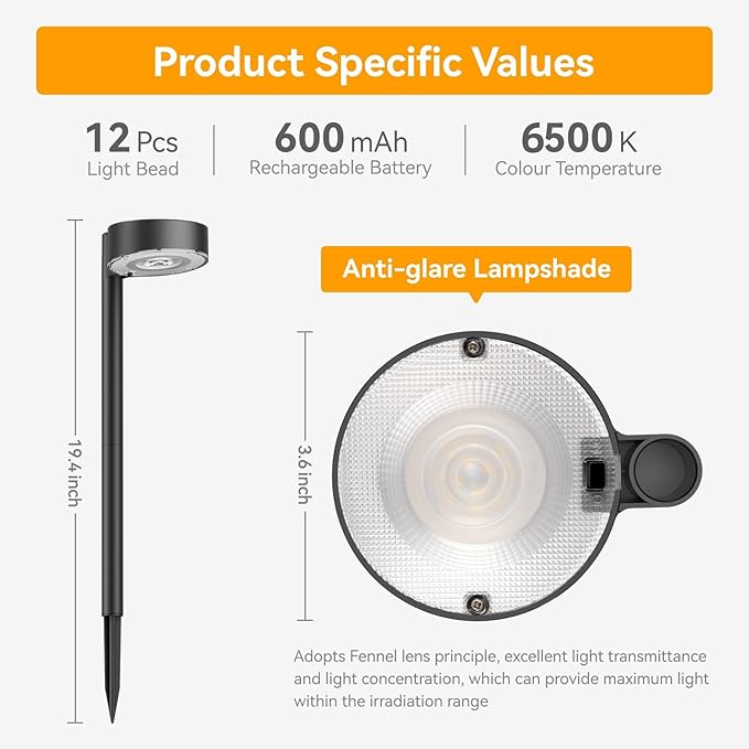 8 Pack Solar Pathway Lights Outdoor 12 Brighter LED Solar Lights Outdoor Waterproof Up to 12 Hrs Modern Path Light for Yard Garden Walkway Driveway Lawn Cool White