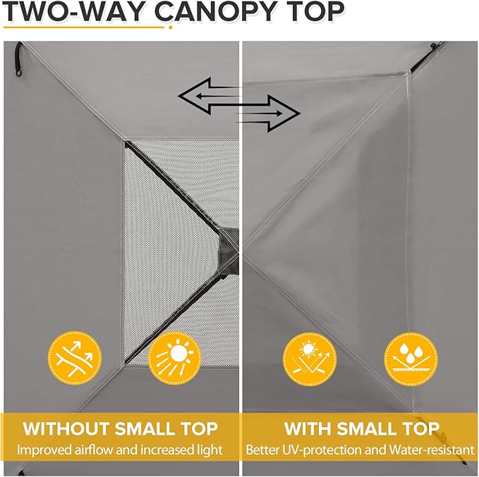 EAGLE PEAK Flex Ultra Compact 4x4 Pop-up Canopy Tent with Vented Top Sun Shelter Fast Set Up Changing Room Portable Privacy Canopy for Camping Photoshoots and More (Gray)