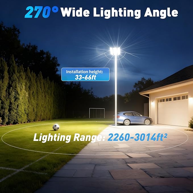 800W Stadium Lights 400W 40000Lm LED Flood Lights Outdoor 2 Pack 6500K Bright Arena Lighting IP67 Waterproof for Garage Yard Parking Lot Boat Court Field Barn 85-265V