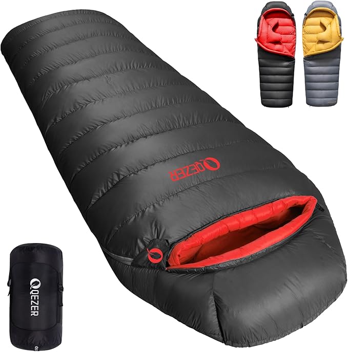 Down Sleeping Bag for Adults 620 Fill Power 0 Degree Sleeping Bag Cold Weather Ultralight with Pouch for Backpacking Camping Hiking