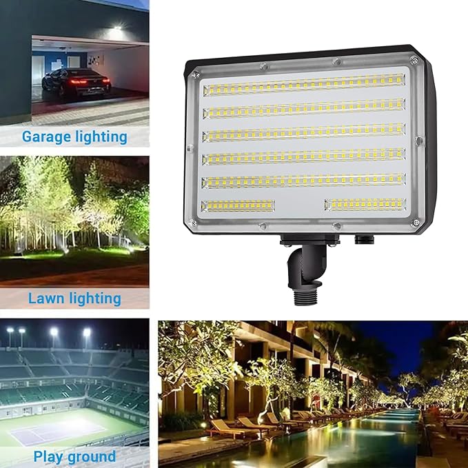 100W Outdoor LED Flood LightAC100-277V 14000Lumens 5000K IP65 Waterproof Knuckle Mount Floodlight for Yard GardenETL Listed