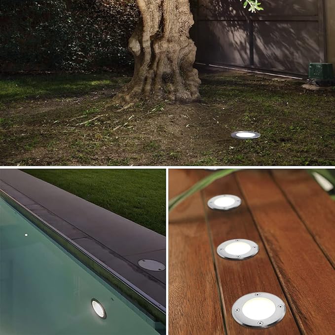 EAGLOD LED Low Voltage Landscape Lights - 10W In-Ground Lights 12V/24V Landscape Lighting with Waterproof IP67 Rating (8 Pack 2700k)