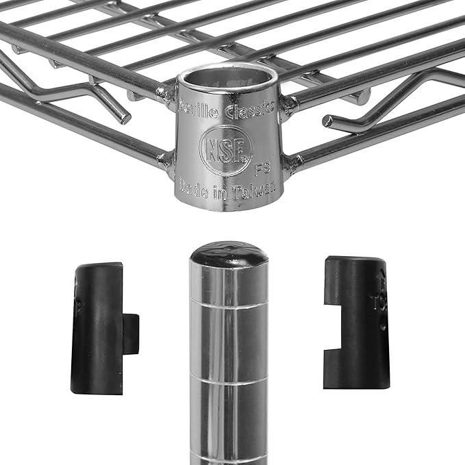 Seville Classics UltraDurable Heavy Duty NSF Solid Steel Wire Rack Storage Unit Wheels 5-Tier Shelving 60 W x 24 D