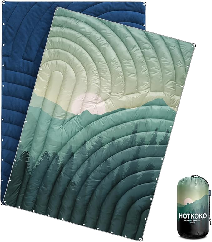 Camping Blanket Puffy Polar Fleece Blanket Lightweight Warm Outdoor Blanket for CampingTraveling Stadium Hiking Picnics