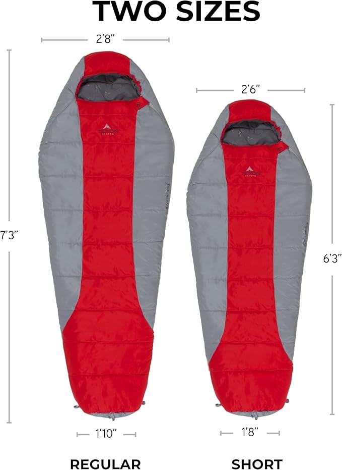 Teton 20F and 5F Degree Sleeping Bag Lightweight Warm Weather Mummy Sleeping Bags for Adults and Kids Camping Backpacking Hiking