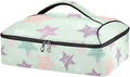 Casserole Carrier Green Stars PatternInsulated Casserole Carrier for Hot or Cold Food Thermal Lunch Tote for Potluck Parties Picnic Beach Fits 9 x 13 Inches Baking Dish