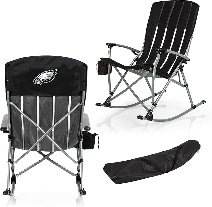 Picnic TIME NFL Unisex-Adult NFL Outdoor Rocking Camp Chair XL Heavy Duty Camping Chair for Adults
