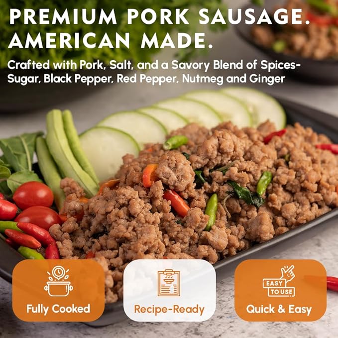 Werling &amp Sons Pork Sausage 14.5 oz – Fully Cooked Premium Canned Meat | Heat &amp Eat | 5-Year Shelf Life | Pantry Staple for Quick Meals Emergency Storage Camping &amp Everyday Use | Made in