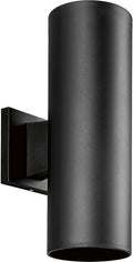 Progress Lighting 5-Inch Cylinder Outdoor Wall Sconce 2-Light Modern Wall Mount Up and Down Lights Interior and Exterior Lighting for Home or Porch Polycarbonate Construction Black (P5713-31)