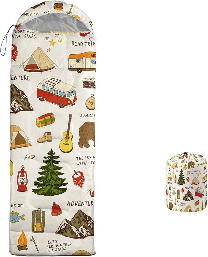 Print sleeping bagsleeping bagsOutdoor Camping Sleeping BagSuitable For Children Boys And Girls PortableWaterproofCompact And LightweightGreat For Outdoor CampingBackpacking And Hiking