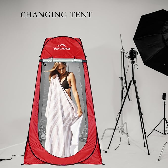 Your Choice Pop Up Privacy Shower Tent 3.9 x 3.9 x 6.2FT Portable Camping Changing Room Instant Setup Outdoor Shelter with Silver Coating Vent Window &amp Carry Bag for Beach Hiking &amp RV | Po