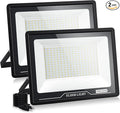 2 Pack LED Flood Light Outdoor 200W 20000LM Work Light IP66 Waterproof Floodlights 6000K Daylight White Security Light Plug-in for Yard Garage Garden