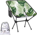 Honeybaby Folding Camping Chair Tropical Palm Leaf Print Camping Chairs Lightweight Portable Chair Outdoor Foldable Chairs for Camping Travel Picnic Beach Hiking