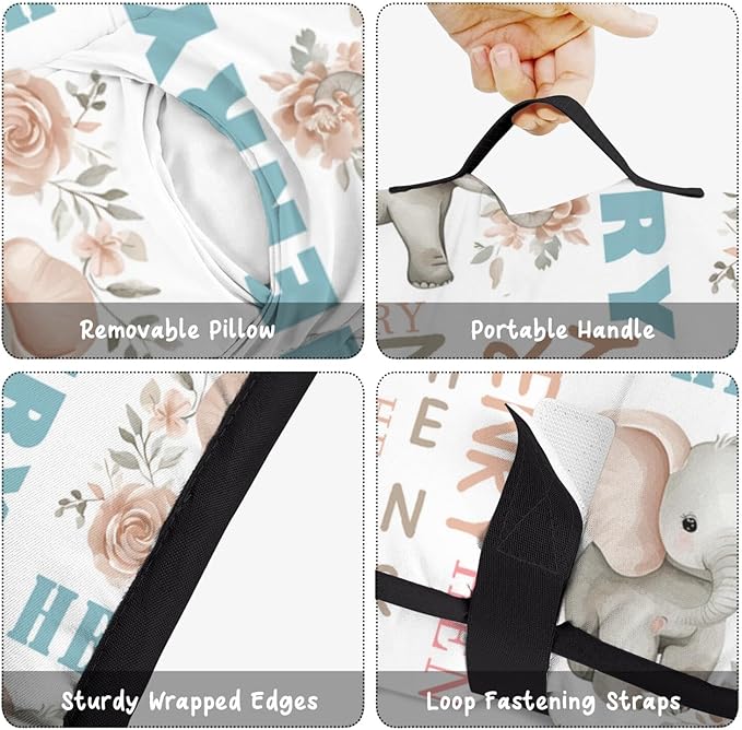 Personalized Toddler Nap Mat – Custom Name Sleeping Bag with Pillow &amp Blanket Roll-Up All-in-One Nap Mats