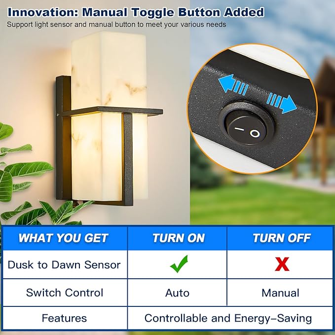 Dusk to Dawn Sensor Outdoor Wall Lantern Industrial Outdoor Sconce Waterproof Modern Exterior Wall Mounted Lighting Fixtures with Photocell Button Matte Black Outside Lamps for House Porch