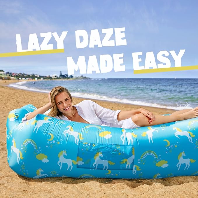 AlphaBeing Inflatable Lounger Beach Chair Accessories Air Sofa Hammock Inflatable Couch for Camping Backyard Lakeside with Compression Sacks Ideal Outdoor Gifts for Adults