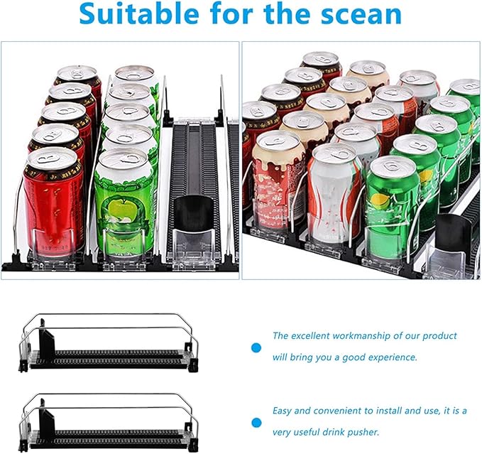 Storage Holders Automatic Rolling Beverage Can Rack Shelf