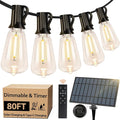 Bosceos Solar Outdoor String Lights Waterproof 80FT Solar Powered String Lights for Outside with Shatterproof Bulbs Dimmable ST38 LED Lights String Patio Hanging Lights for Backyard Garden Party